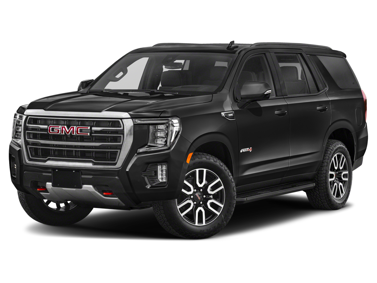 2024 GMC Yukon AT4 in White Frost Tricoat — front three-quarter view