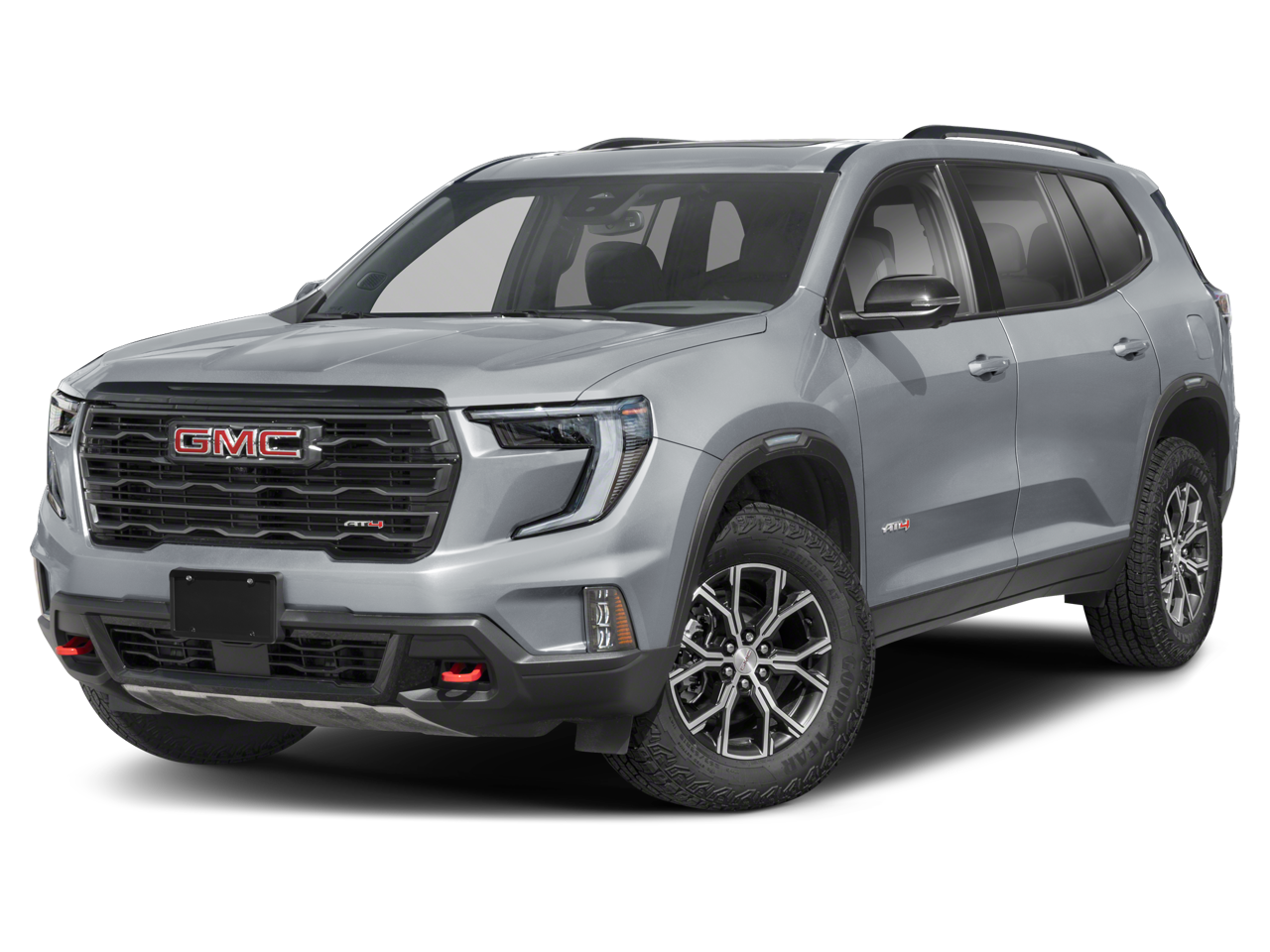 2024 GMC Acadia AT4 in Ebony Twilight Metallic — front three-quarter view