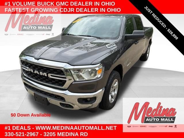 2022 RAM 1500 Big Horn in Granite Crystal Metallic Clearcoat — front three-quarter view