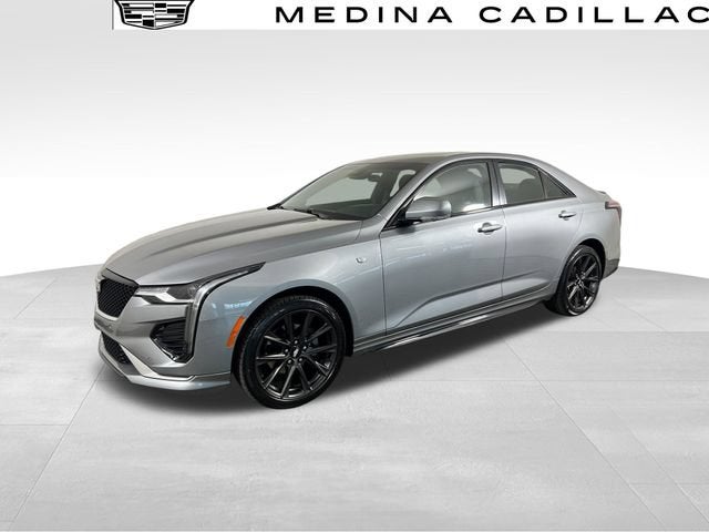 2023 Cadillac CT4 Sport in Argent Silver Metallic — front three-quarter view