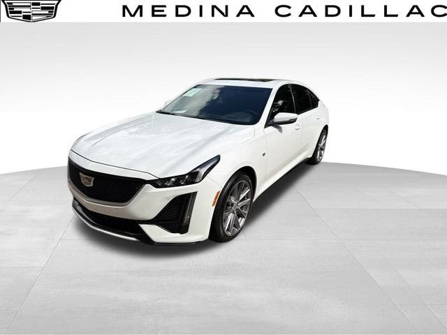 2023 Cadillac CT5 Sport in Summit White — front three-quarter view