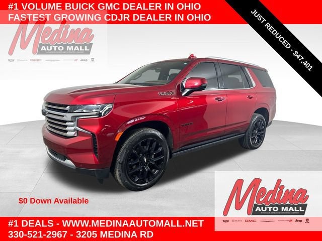 2023 Chevrolet Tahoe High Country in Radiant Red Tintcoat — front three-quarter view