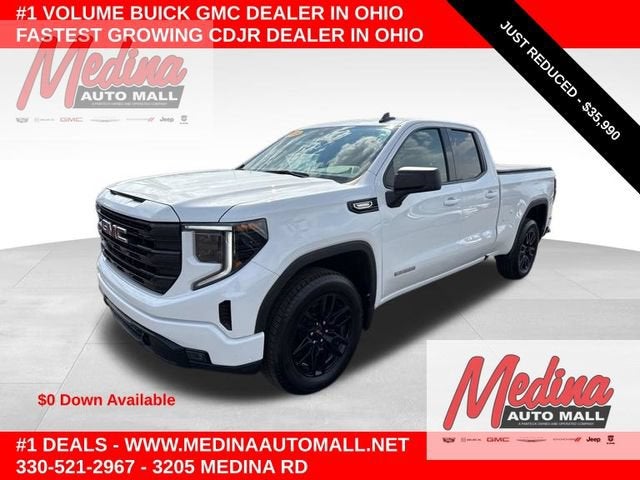 2025 GMC Sierra 1500 Elevation in Summit White — front three-quarter view