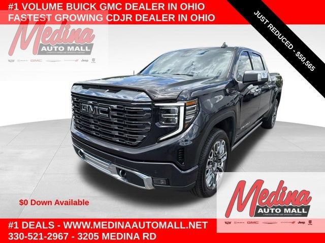 2023 GMC Sierra 1500 Denali Ultimate in Titanium Rush Metallic — front three-quarter view