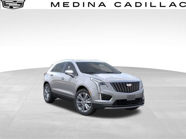 2026 Cadillac XT5 Premium Luxury in Argent Silver Metallic — front three-quarter view