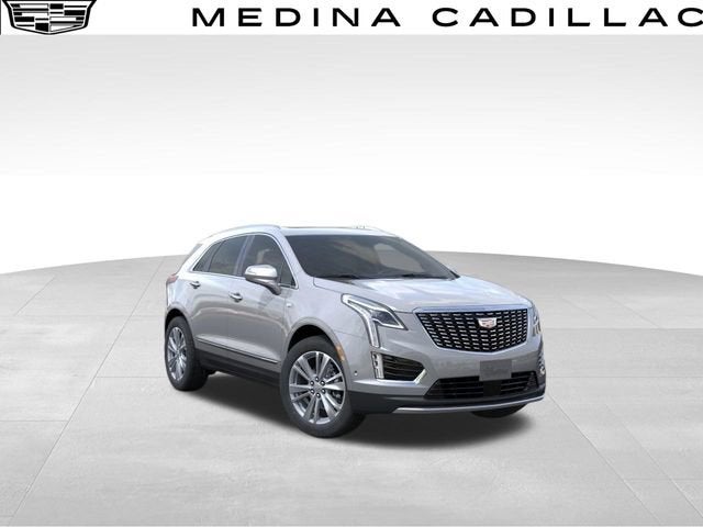 2026 Cadillac XT5 Premium Luxury in Argent Silver Metallic — front three-quarter view