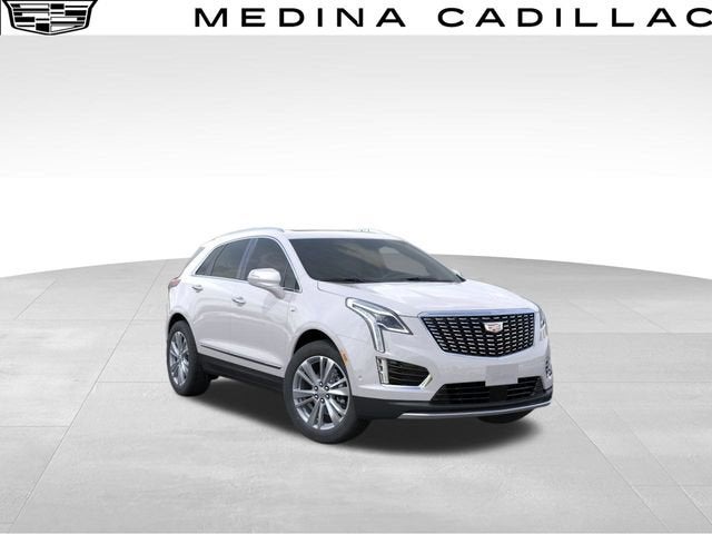 2026 Cadillac XT5 Premium Luxury in Crystal White Tricoat — front three-quarter view