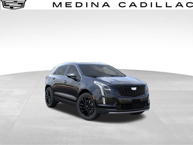 2026 Cadillac XT5 Premium Luxury in Stellar Black Metallic — front three-quarter view