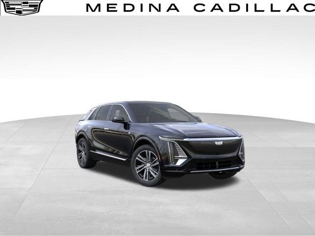 2026 Cadillac LYRIQ Luxury in Stellar Black Metallic — front three-quarter view