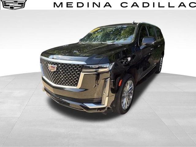 2023 Cadillac Escalade ESV Premium Luxury in Black Raven — front three-quarter view