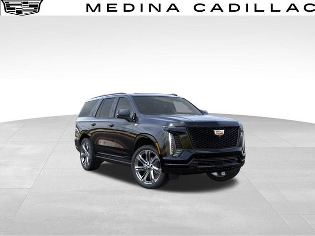 2026 Cadillac Escalade Sport in Black Raven — front three-quarter view