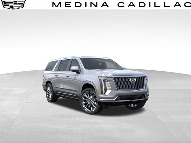2026 Cadillac Escalade ESV Platinum Luxury in Argent Silver Metallic — front three-quarter view