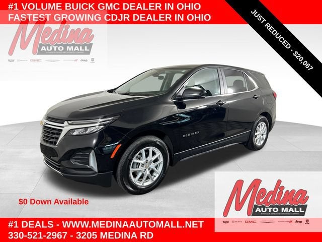 2023 Chevrolet Equinox LT in Mosaic Black Metallic — front three-quarter view