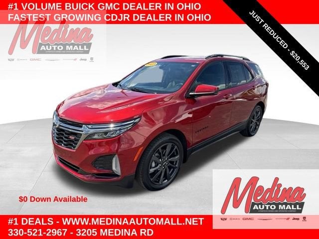 2023 Chevrolet Equinox RS in Radiant Red Tintcoat — front three-quarter view