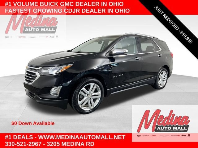 2019 Chevrolet Equinox Premier in Mosaic Black Metallic — front three-quarter view
