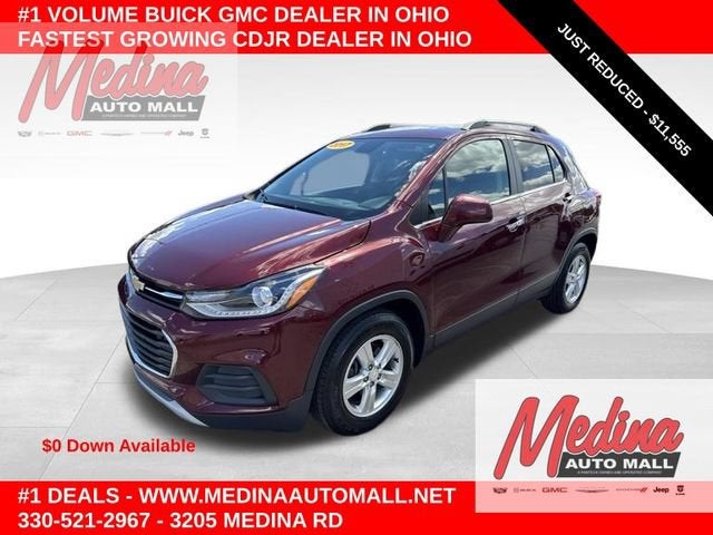 2017 Chevrolet Trax LT in Crimson Metallic — front three-quarter view