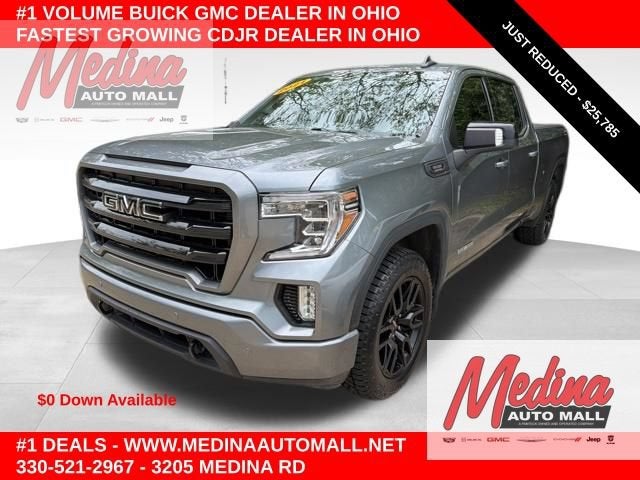 2021 GMC Sierra 1500 Elevation in Satin Steel Metallic — front three-quarter view
