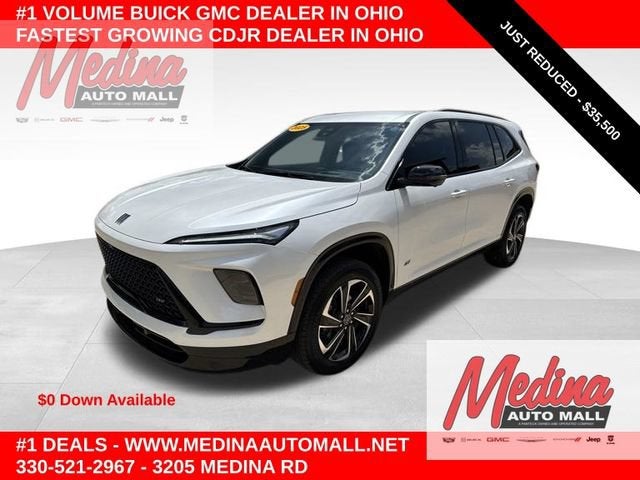 2025 Buick Enclave Sport Touring in White Frost Tricoat — front three-quarter view