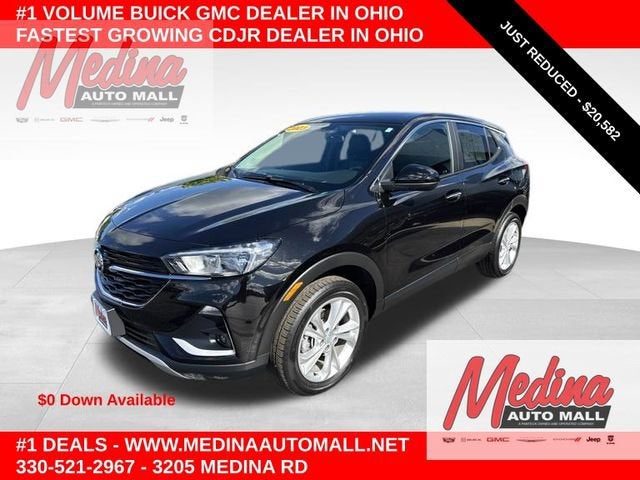 2023 Buick Encore GX Preferred in Ebony Twilight Metallic — front three-quarter view