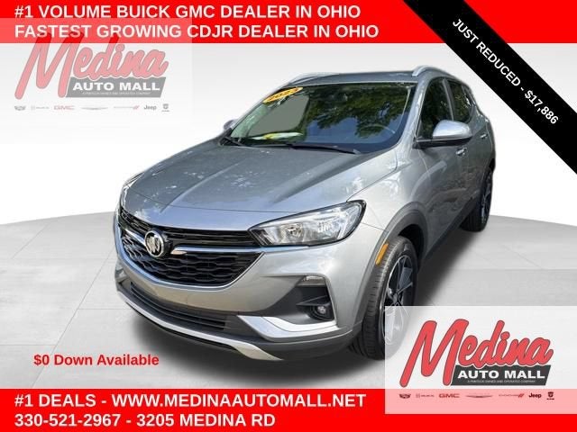 2023 Buick Encore GX Select in Moonstone Gray Metallic — front three-quarter view