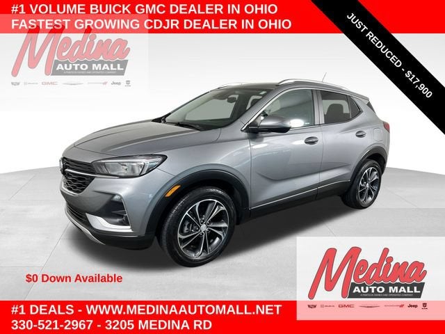 2023 Buick Encore GX Select in Moonstone Gray Metallic — front three-quarter view