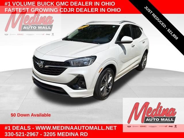 2023 Buick Encore GX Select in White Frost Tricoat — front three-quarter view