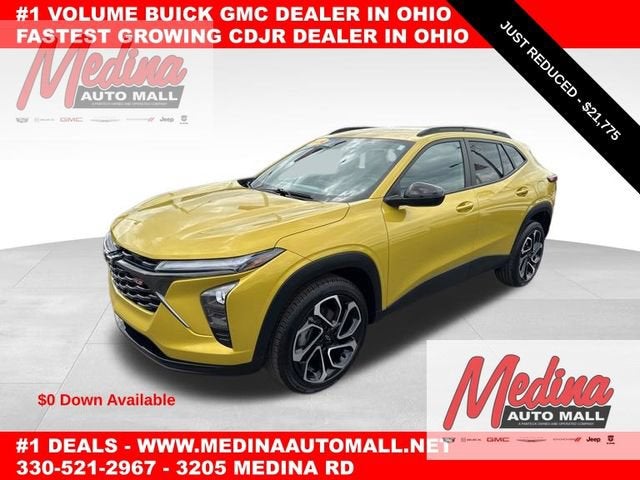 2024 Chevrolet Trax 2RS in Nitro Yellow Metallic — front three-quarter view